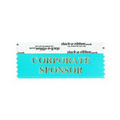 Corporate Sponsor Jewel Blue Award Ribbon w/ Gold Foil Print (4"x1 5/8")